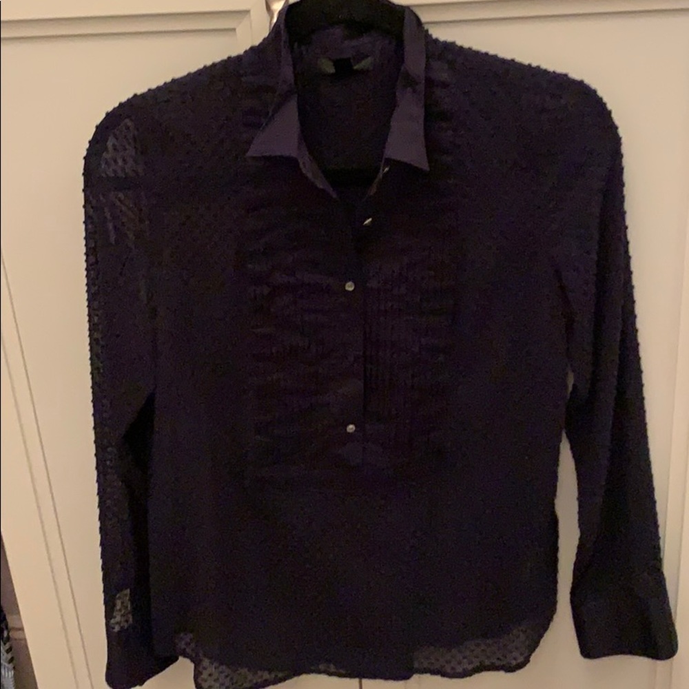 J Crew Navy Pretty Blouse